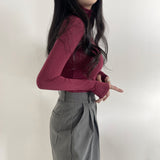 サムホールスリーブタートルネックTシャツ / Thumbhole Sleeve Turtleneck T-Shirt