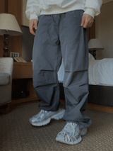 Rap string pintuck nylon pants 2C