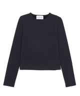 Cut stitch long sleeve t-shirt_black