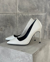 Silver-grooved Stelleto high heels