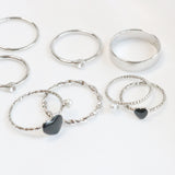 ジェリーハートリングセット / Jelly Heart Ring 7 set (2 color)