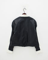 レイシングカラーマッチングレザージャケット / Racing color matching leather jacket (2color)