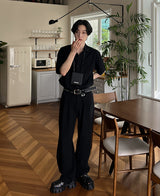 ホルター ツータック デニムシャツ / Halter Two-tuck Denim Shirt