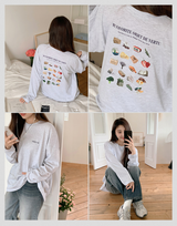 オブジェクトプリンティングオーバーフィット長袖Tシャツ