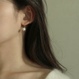 14K ゴールドフィルドホッククリームパールピアス/14K goldfilled hook cream pearl earring (8mm)