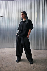 H-T CARGO BALLOON SWEAT PANTS (Charcoal) / カーゴバルーンスウェットパンツ