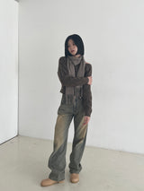 ソフトリップラインニット / Soft lip line knit (5color)