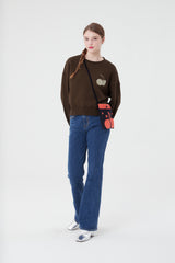 ミドルチェリーハーフスウェットシャツ／MIDDLE CHERRY HALF SWEATSHIRT [BROWN]