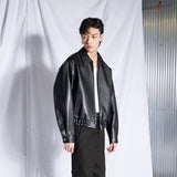 オーバーサイズバンディングレザージャケット / Oversized Banding Leather Jacket