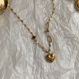 lal チャビーハートボールユニークツーウェイネックレス/lal Chubby Heart Ball Unique Two-Way Necklace