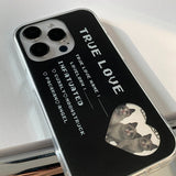 トゥルーラブハートフォトカードフレームブラックフォーンケース / True Love Heart Photo Card Frame black Phone Case
