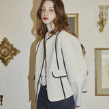 Round Elbow Shaped Jacket (Ivory) (6681259606134)