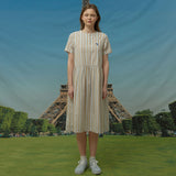 Dolphin embroidery stripe short sleeve dress (6549346779254)