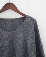 テビパフVネックニット/Tebi Puff V-neck Knit (4color)