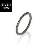 [S925]１㎜テニスリング/[S925] 1MM Yellow Tennis Rilng (black silver)