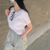 デイリーラベルセミクロップショートスリーブTシャツ