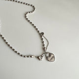 ラブハートロックボールドチェーンハンドメイドネックレス / jalo Love Heart Lock Bold Chain Handmade Necklace