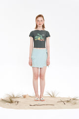チェリーテリーラップスカート / CHERRY TERRY WRAP SKIRT [MINT]