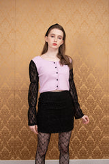 lace up cardigan purple (6651904360566)