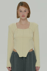  SOFT SQUARE NECK TOP / YELLOW