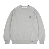 [UNISEX] ホワイト オッドフラワー刺繍スウェットシャツ