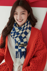 CHECKERBOARD MUFFLER BLUE (6639326330998)