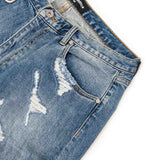 STRAIGHT-LEG DISTRESSED JEANS