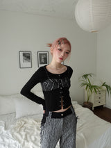 eyelet bustier cd - black