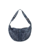 Washed Denim Shoulder Bag (Blue)