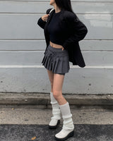 Rope pleated skirt pants