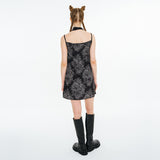 スリップドレス＆ペンダントマフラーセット / Slip Dress & Pendant Muffler Set [Black]