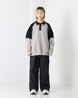 カラーブロックボタンスウェットシャツ / Color Block Button Sweatshirt_2color