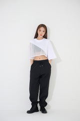 メッシュショートスリーブクロップTシャツ / TOP(9238) Mesh Short Sleeve Crop Tee