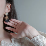 クラシックビーアンドリボンピアス / Classic Bee and Ribbon Piercing - Black