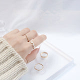 スワンハートレイヤードリングセット / Swan Heart Layered Ring Set / 5 set (2 color)