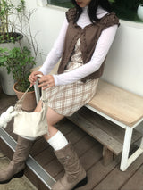 レイヤードロマンティックチェッカービスチェドレス