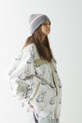 BEARRABBIT カラーフリースシャツ / BSR2223FWJK106 BEARRABBIT COLLAR FLEECE SHIRT WHITE