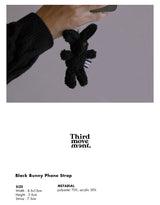 Black Bunny Phone Strap
