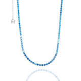 スカイブルーミニテニスネックレス/[S925] Skyblue Mini Tennis Necklace (white silver)