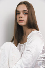 Glitter Tweed Pants White