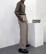 カーリング3タックスラックス/UN718 Curling Three-Tuck Slacks (3 colors)