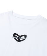  BLUR HEART CAPE SLEEVE T-SHIRTS_WHITE
