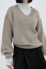 バゲットVネックニット/Baguette V-neck Knit (4color)