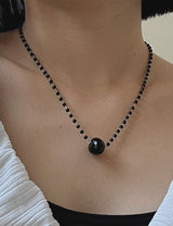 ボールネックレス / black ball necklace