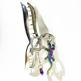 Rainbow lizard heart Hairpin (6672858382454)