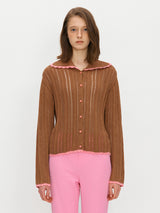 Scotch sailor knit cardigan - Cocoa mocha (6699408326774)