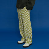 フリースチェッカーボードパンツ/FLEECE CHECKERBOARD PANTS_LIME