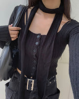 Muffler button knit set