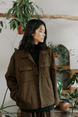 unisex suede jacket brown