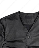 クロップドレザーカーディガン/SI Cropped Leather Cardigan (3 colors)